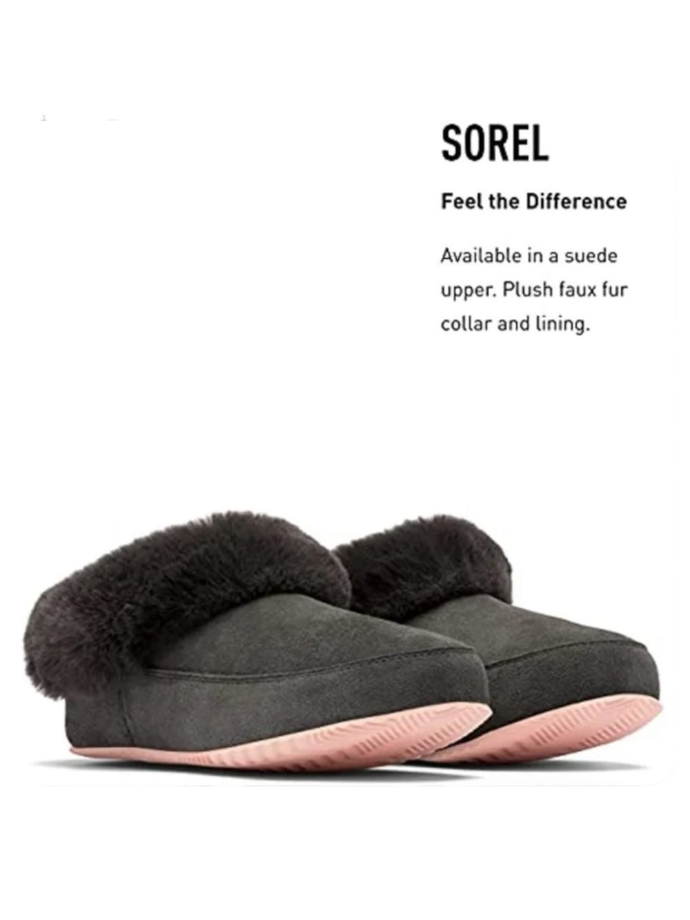 Sorel Go Women’s Coffee Run Slippers Grey Suede Size 10